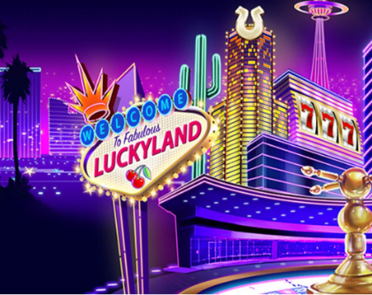 graphical image of a Luckyland casino highrise city